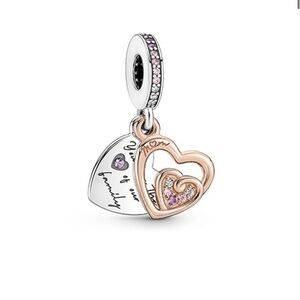 Authentic Pandora Rose Entwined Infinite Hearts Double Dangle